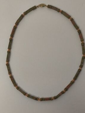 Unakite Jasper Vintage 1970s Statement Necklace